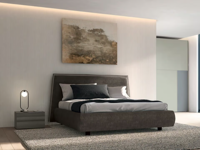 MEMORIA - Upholstered fabric bed with high headboard _ Febal Casa